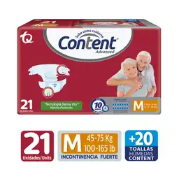 Pañal Content Advanced Talla M + Toallas Húmedas x 20