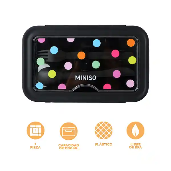 Contenedor Para Alimentos de Serie Negro Miniso
