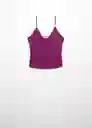 Top Xlenju Morado Talla M Mujer Mango