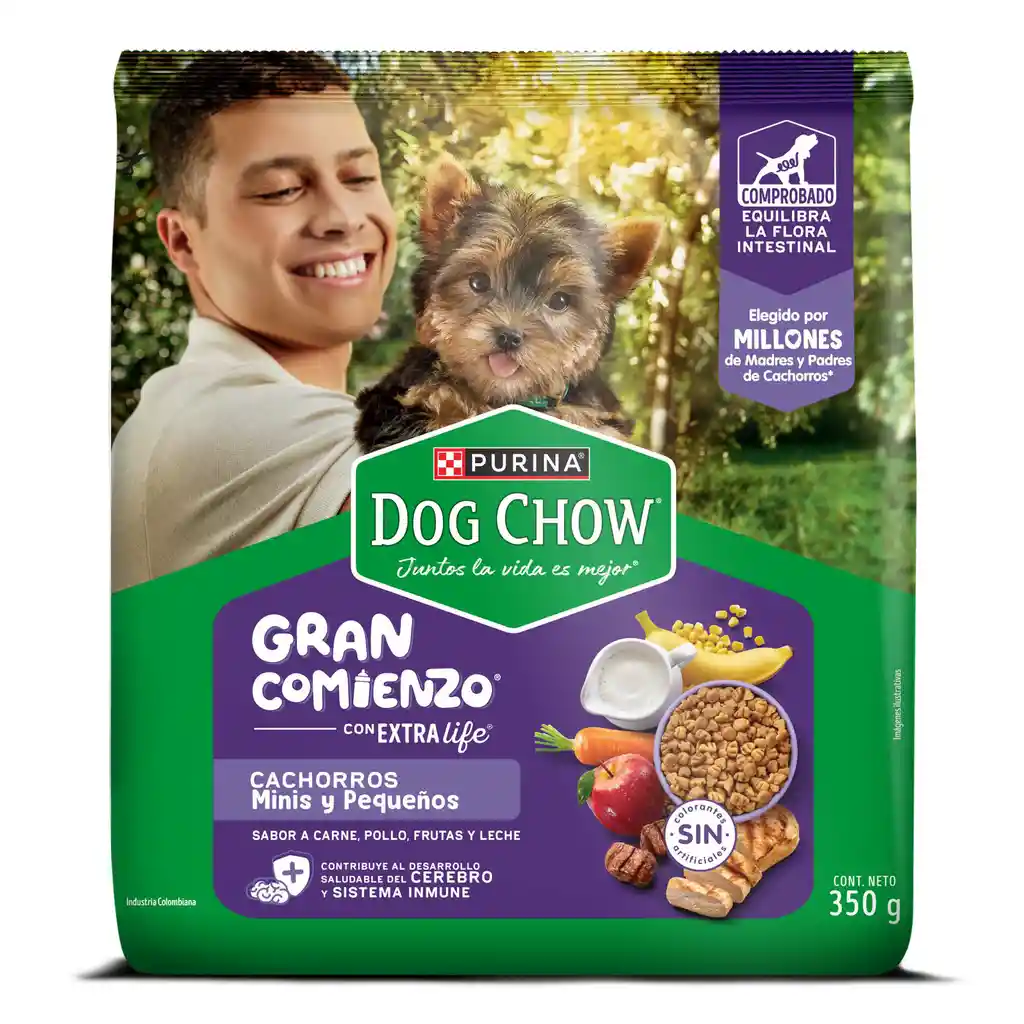 Comida para perro Dog Chow Cachorros Gran Comienzo Minis y Pequeños x 350g