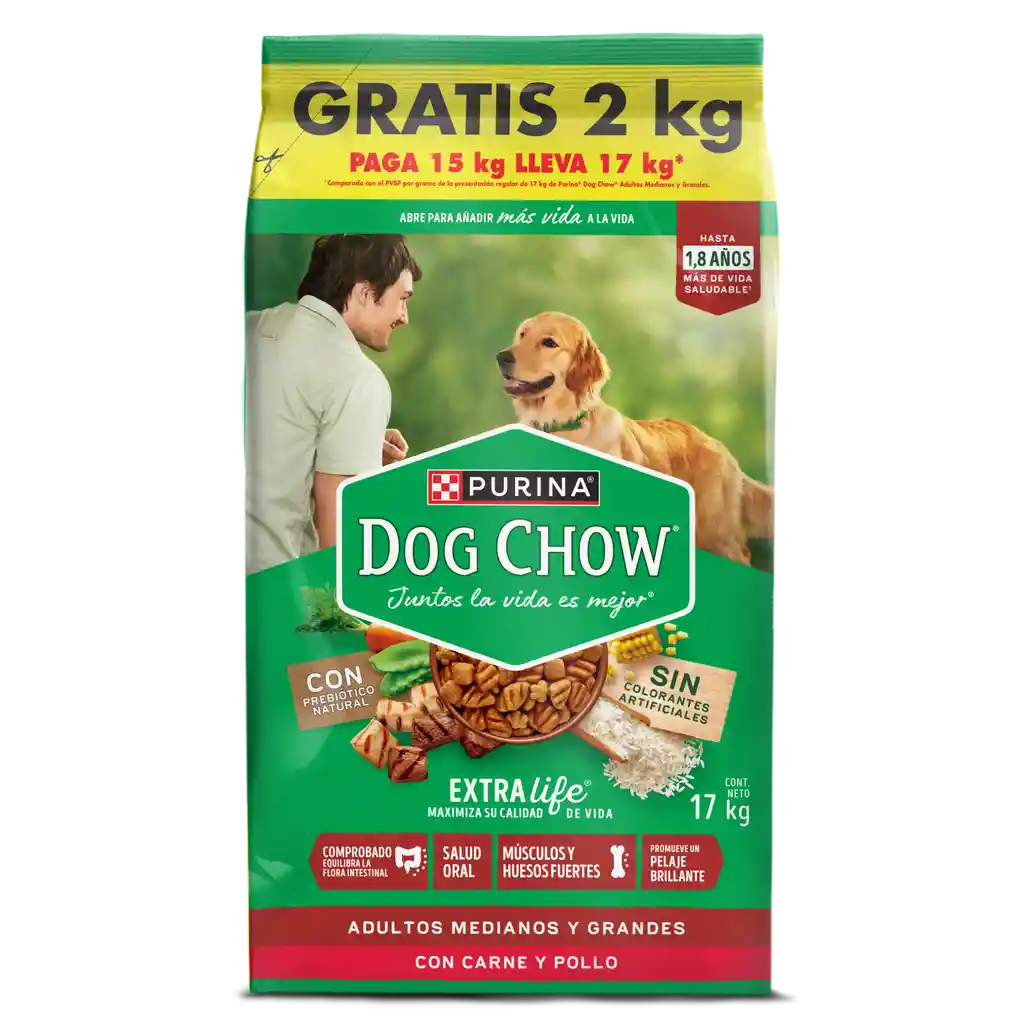 Comida para perro Dog Chow Adulto medianos y grandes x 17 kg OFERTA