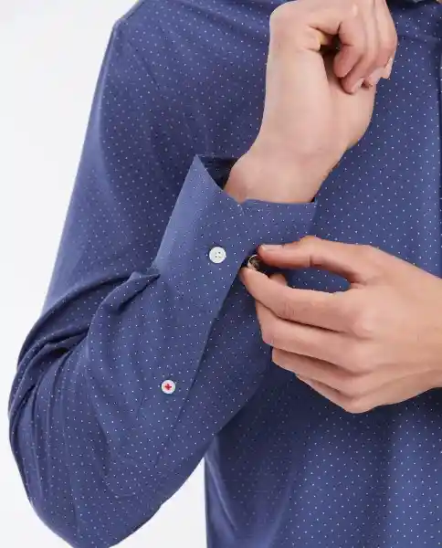 Camisa Premium Miniprint Azul Alferez Oscuro Talla S Chevignon