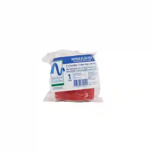 Venda Elastica Cohesiva 2"x5 Yardas Color Rojo Medical Supplies