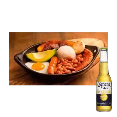 Combo Bandeja Paisa + Corona Extra 355 ml