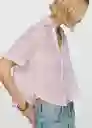 Blusa Coconut Rosa Pastel Talla M Mujer Mango
