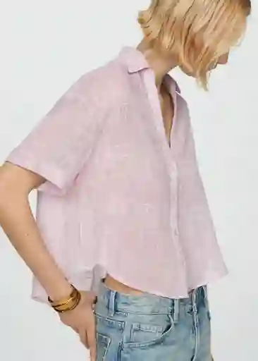 Blusa Coconut Rosa Pastel Talla M Mujer Mango