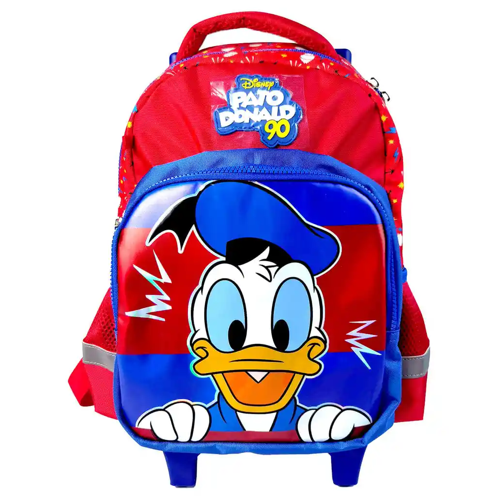 Morral Premium Con Ruedas Pato Donald 90 Sorpresa