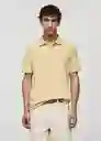 Camisa Polo Rea Amarillo Pastel Talla L Hombre Mango