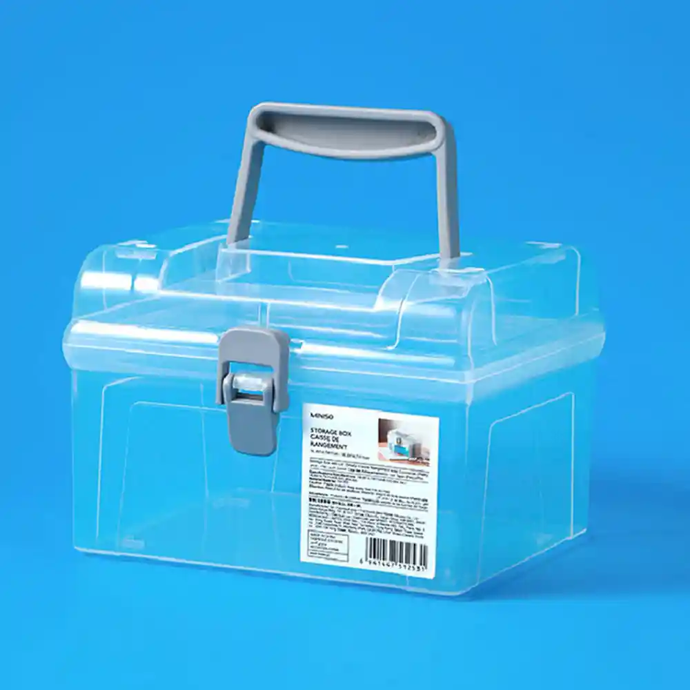 Miniso Caja de Almacenamiento Con Tapa Pequeña Transparente