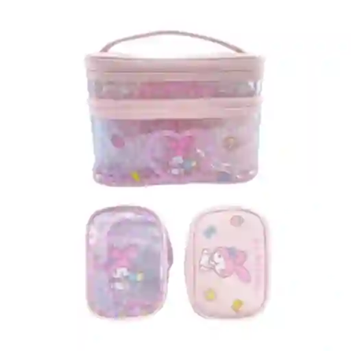 Set de Cosmetiqueras Para Viaje my Melody Serie Sanrio Miniso