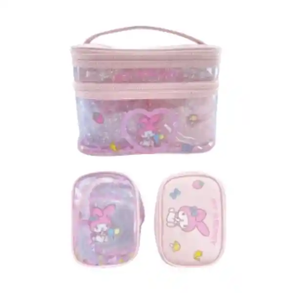 Set de Cosmetiqueras Para Viaje my Melody Serie Sanrio Miniso