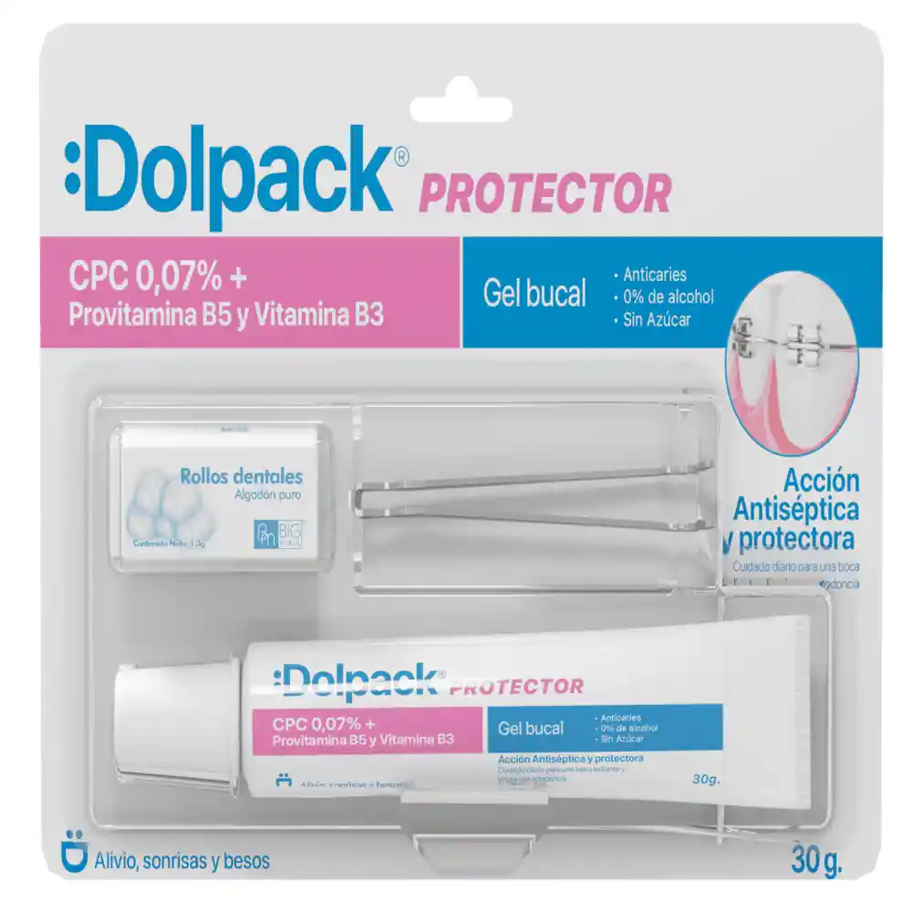Gel Bucal Dolpack Protector + Pinza + Algodón