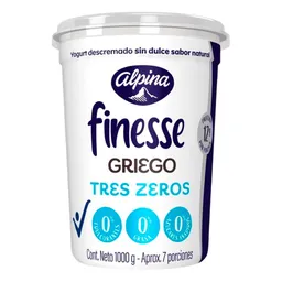 Yogurt Griego Finesse Tres Zeros Sabor Natural (1000 Gr)