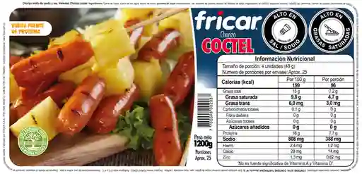 Chorizo coctel fricar - industrial 1200gr