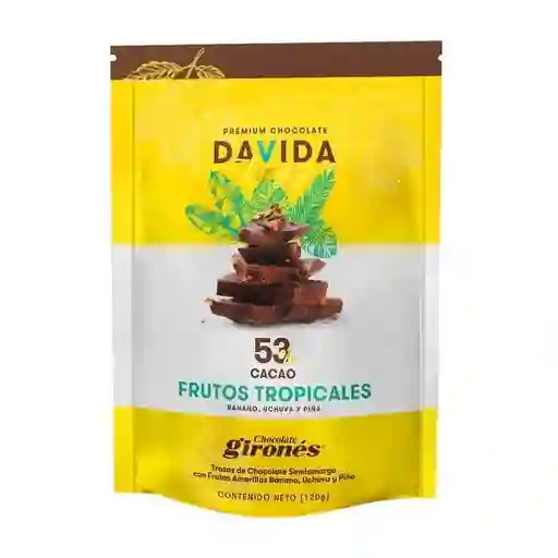 Davida Chocolate Trozos Frutos Tropicalles Cocoa 53%