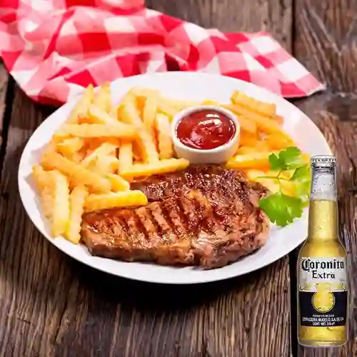 Combo A la Parrilla + Cerveza Coronita Bot. 210ml
