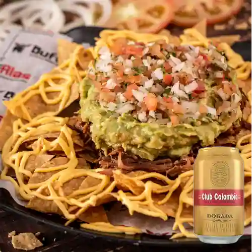 Combo Nachos c/ Carne + Club col. Dorada Lta 330ml