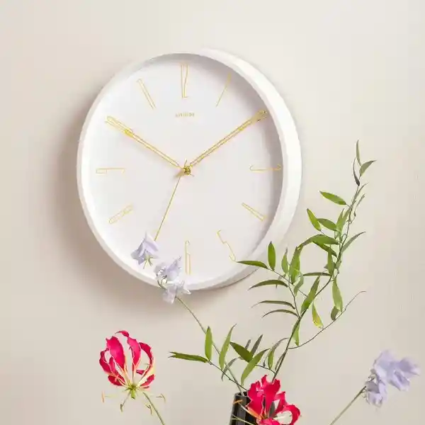 Present Time Reloj de Pared Mecanismo Silencioso Belle Blanco