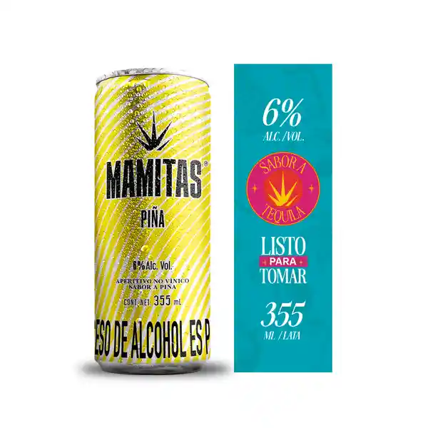 Mamitas Aperitivo Coctel Sabor Piña 355 mL