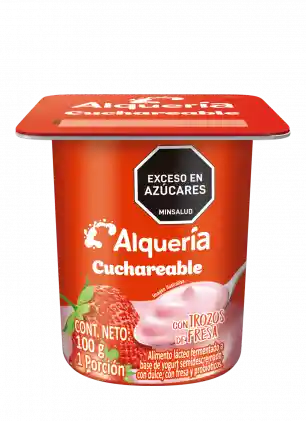 Alquería Yogurt Cuchareable con Trozos de Fresa