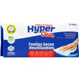 Hyperclean Toalla Multiusos Secas Reutilizables 20 cm x 22 cm