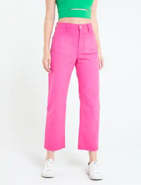 Pantalón Marcos Mujer Rosa Fandango Oscuro Talla 10 Naf Naf