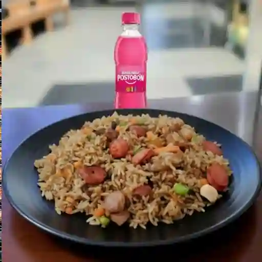 Arroz ranchero+gaseosa250ml