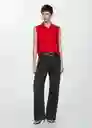 Camisa Lim Rojo Talla M Mujer Mango