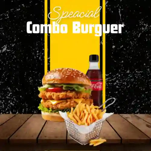Burger Doble Pollo + Papas + Coca Cola