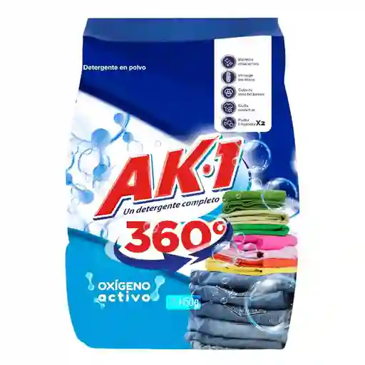 Detergente Ak-1 Polvo 360 Oxígeno Activo (1450 Gr)