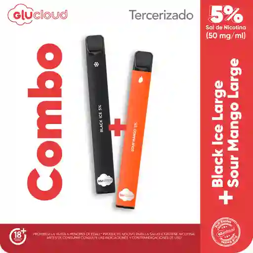 Combo Vape Glucloud Black Ice Large + Glucloud Sour Mango Large