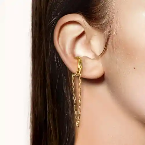 Dyscola Arete Ear Cuff Cadena Dorada