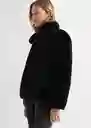Abrigo Pelito Negro Talla 19 Teen Niñas Mango