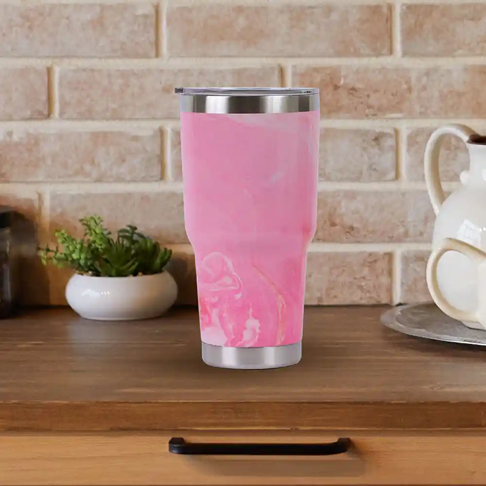 Vaso de Acero Tie Dye Rosa Miniso