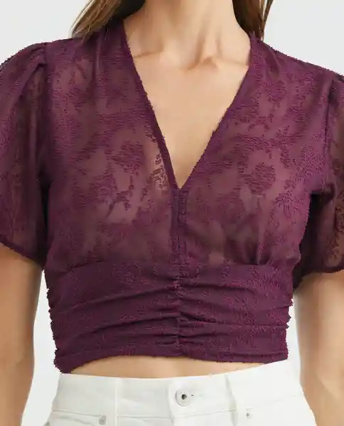 Camisa Dot Mesh Top Morado Suntava Ultraoscuro T.M Chevignon