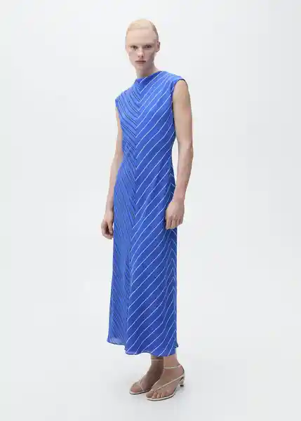 Vestido Noely Azul Talla L Mujer Mango