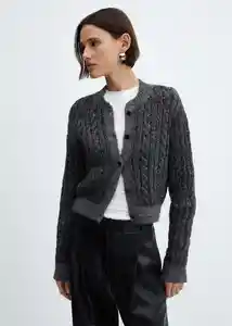 Buzo Cardigan Gris Gris Oscuro Vigoré Talla 24 Mujer Mango