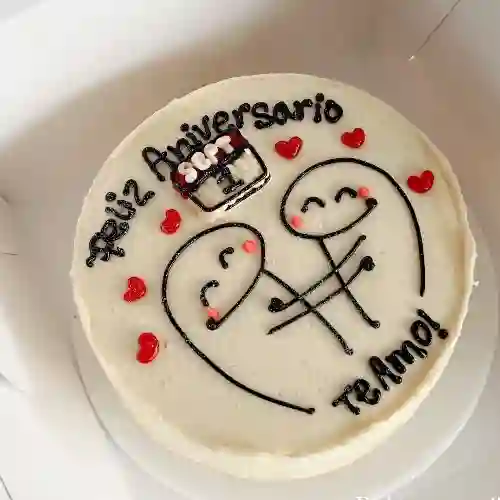 Mini Pastel - Feliz Aniversario (Fecha)