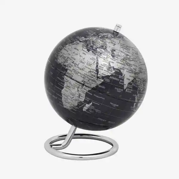 Troika Globo Terráqueo Galilei Negro Plata