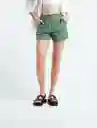  Short Amne Verde Consuelda Oscuro Talla 6 Naf-Naf 