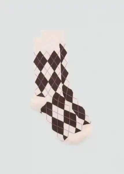 Calcetines Argyle Crudo Talla 99 Mujer Mango