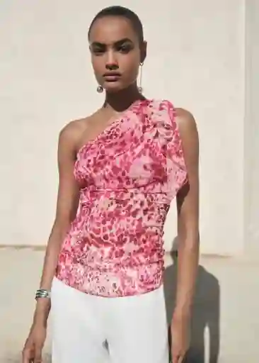 Top Corinne Fucsia Talla M Mujer Mango