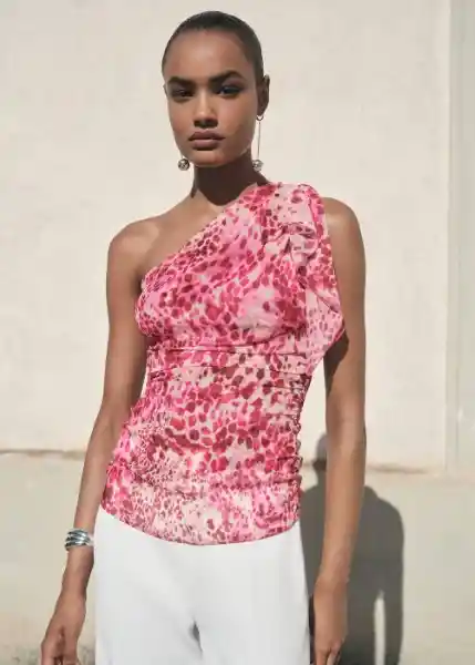Top Corinne Fucsia Talla M Mujer Mango