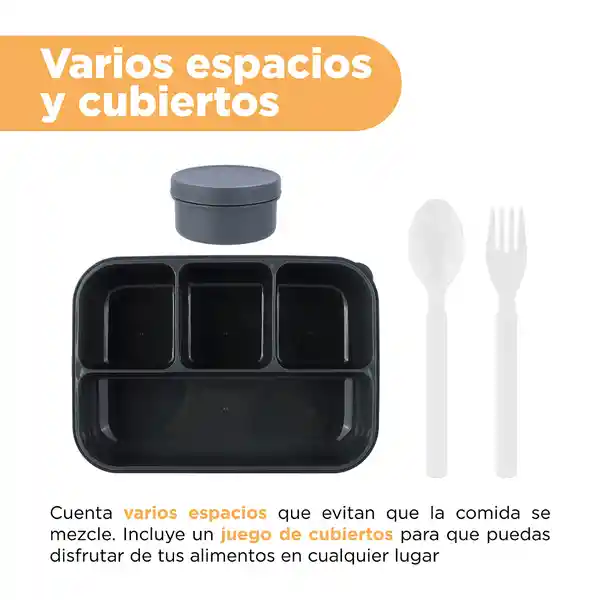 Contenedor Para Alimentos de Serie Negro y Gris Miniso