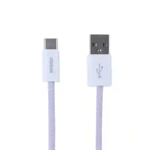 Cable de Carga Tejido Tipo C Master Morado Miniso
