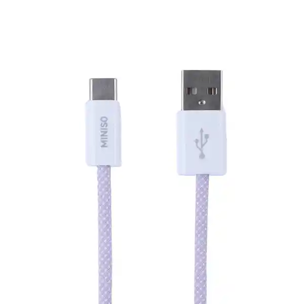 Cable de Carga Tejido Tipo C Master Morado Miniso