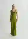 Vestido Grass Verde Talla L Mujer Mango