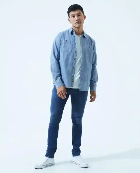 Camisa Hombre Azul Talla XS 510D002 Americanino