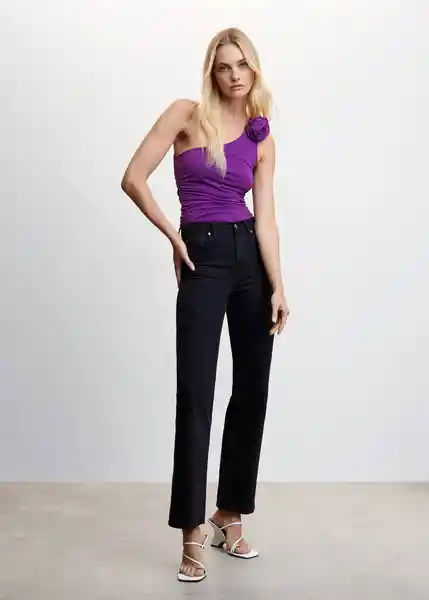 Camiseta Bianca Morado Talla M Mujer Mango