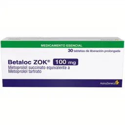 Betaloc Zok Antihipertensivo (100 mg) Tabletas de Liberación Prolongada